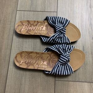 Striped Bow Sandals